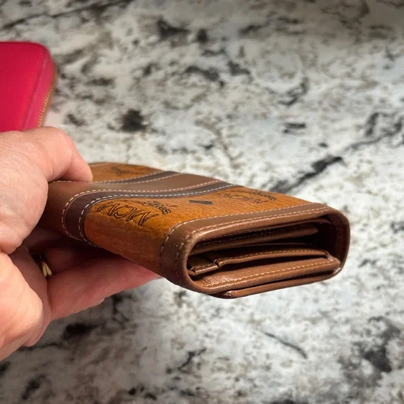 MCM Cognac and Dark Brown Leather Wallet - EUC - Picture 15 of 16